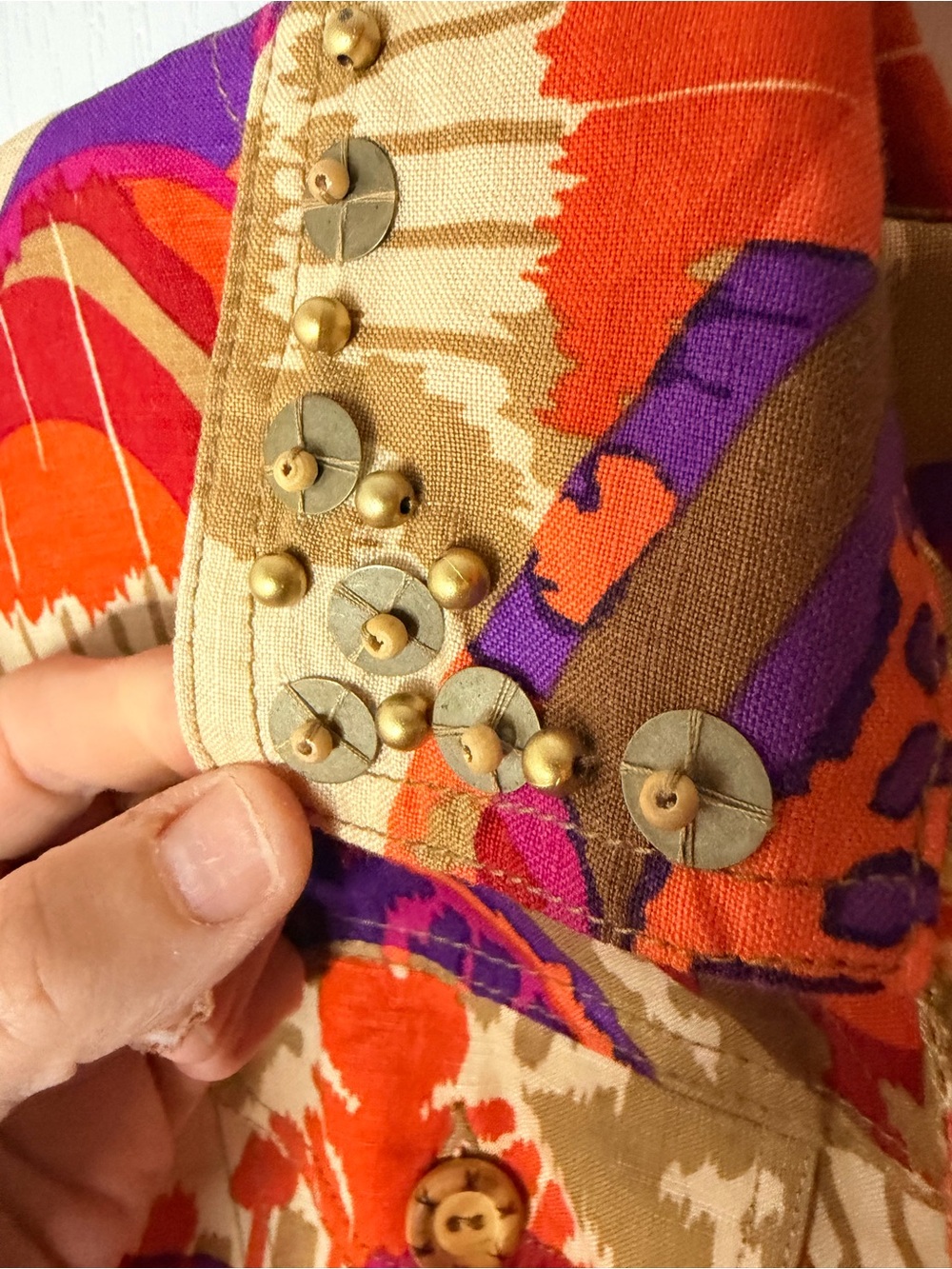 Ruby Rd. Orange Purple Multi Print Button-Front Jacket - Picture 3 of 3